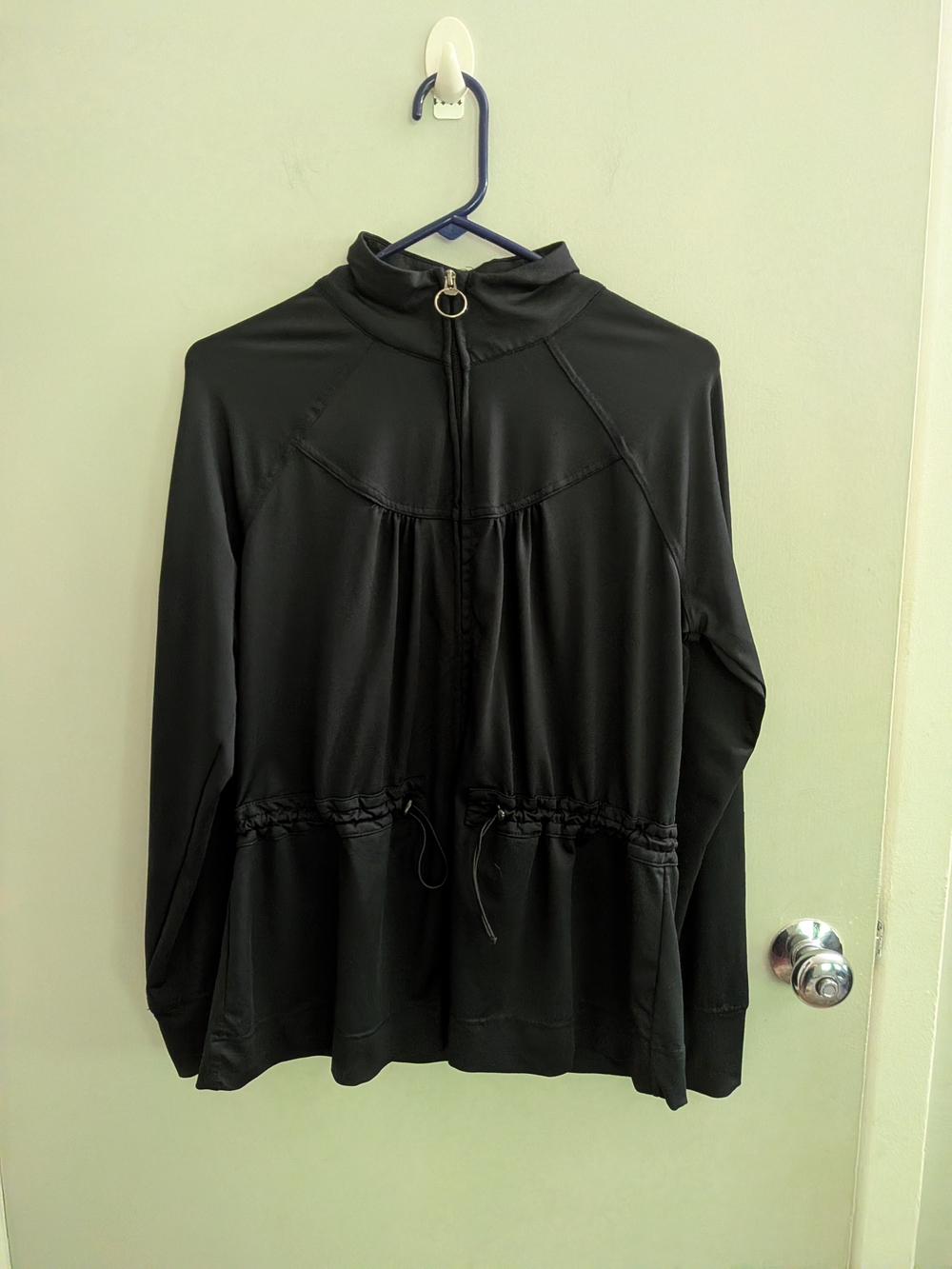Old Navy Black Zip-Front Jacket Athletic Yoga Pilates Tennis Gym Mom Life EUC